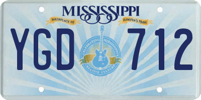 MS license plate YGD712