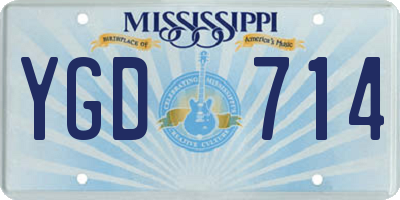 MS license plate YGD714