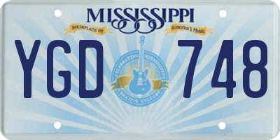 MS license plate YGD748