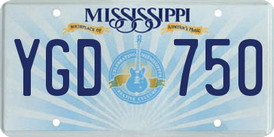 MS license plate YGD750