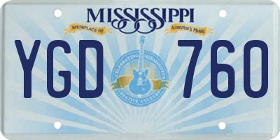MS license plate YGD760