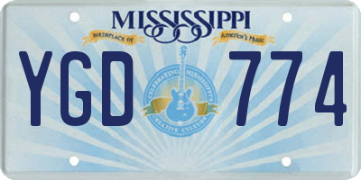 MS license plate YGD774