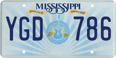 MS license plate YGD786