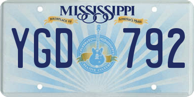 MS license plate YGD792