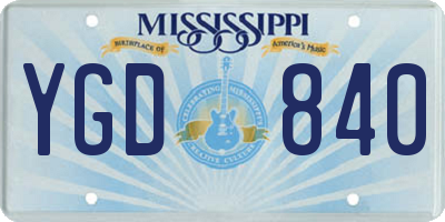 MS license plate YGD840