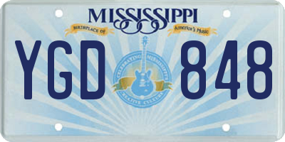 MS license plate YGD848