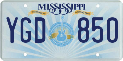 MS license plate YGD850