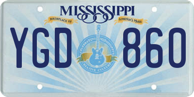 MS license plate YGD860