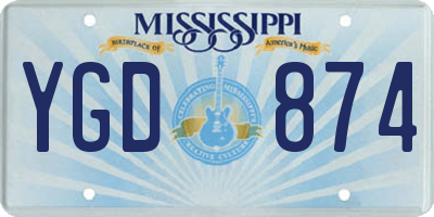 MS license plate YGD874