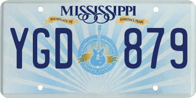 MS license plate YGD879