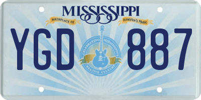 MS license plate YGD887