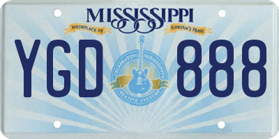 MS license plate YGD888