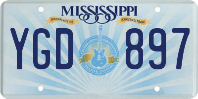 MS license plate YGD897