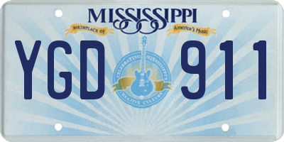 MS license plate YGD911