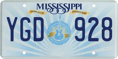 MS license plate YGD928
