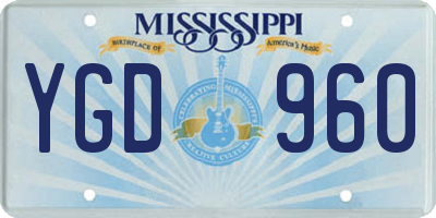 MS license plate YGD960