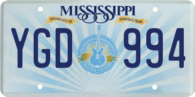 MS license plate YGD994