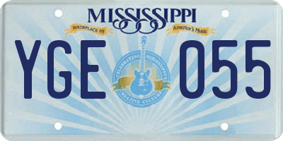 MS license plate YGE055