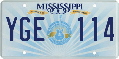MS license plate YGE114