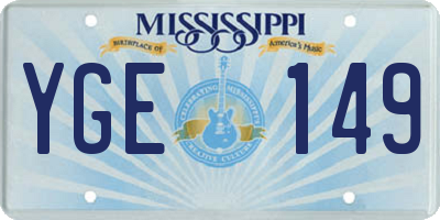 MS license plate YGE149
