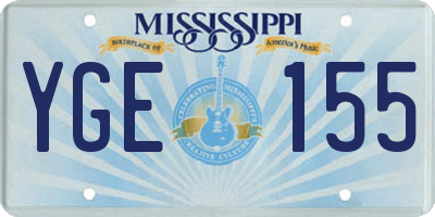 MS license plate YGE155