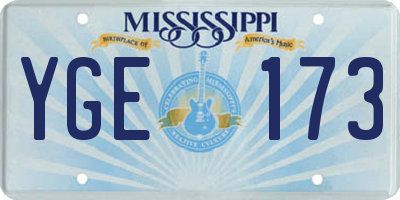 MS license plate YGE173