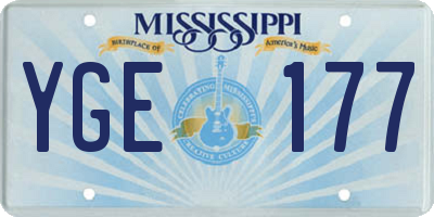 MS license plate YGE177