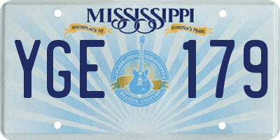 MS license plate YGE179