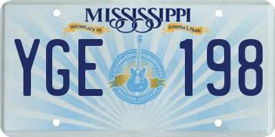 MS license plate YGE198
