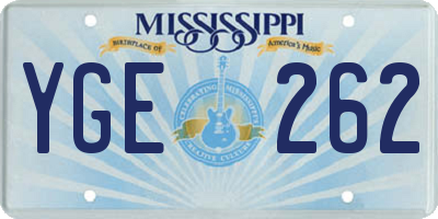 MS license plate YGE262