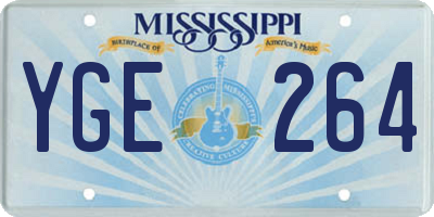 MS license plate YGE264