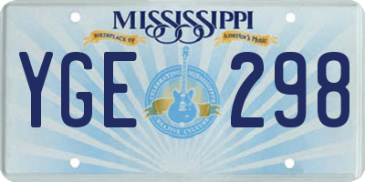 MS license plate YGE298
