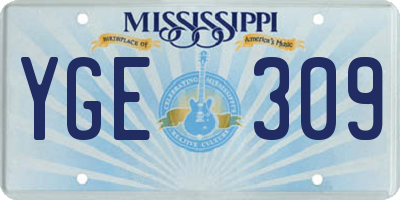 MS license plate YGE309