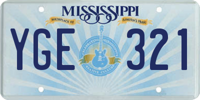MS license plate YGE321