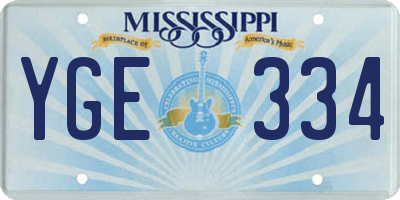 MS license plate YGE334