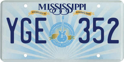 MS license plate YGE352