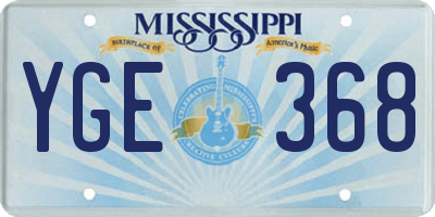 MS license plate YGE368