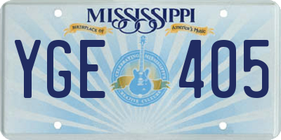 MS license plate YGE405