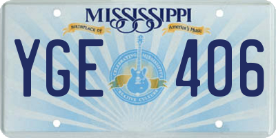 MS license plate YGE406