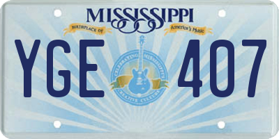 MS license plate YGE407