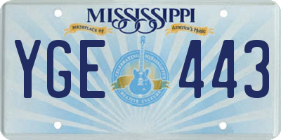 MS license plate YGE443