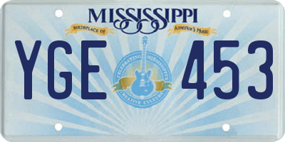 MS license plate YGE453