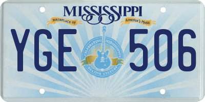 MS license plate YGE506