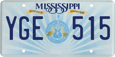 MS license plate YGE515