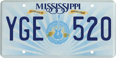 MS license plate YGE520
