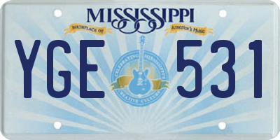 MS license plate YGE531