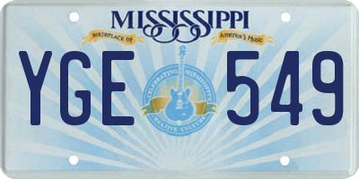MS license plate YGE549