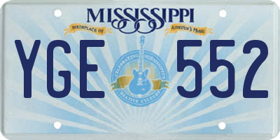 MS license plate YGE552