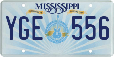 MS license plate YGE556