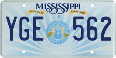 MS license plate YGE562